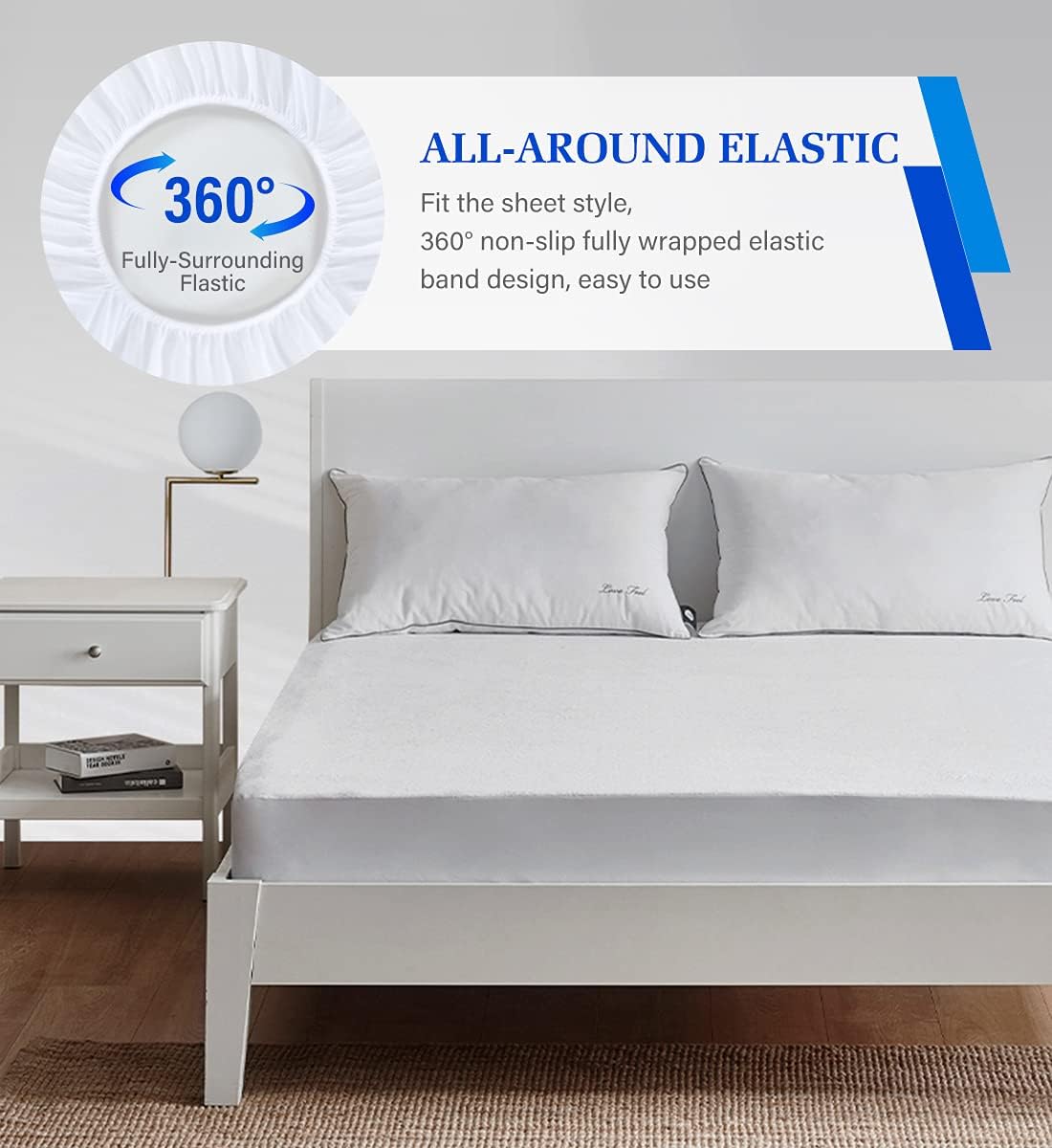 Artivestion Mattress Protector,Mattress Cover Waterproof Mattress Protector for Kids,Noiseless Soft Breathable Terry Mattress Pad for Kids Pets Adults