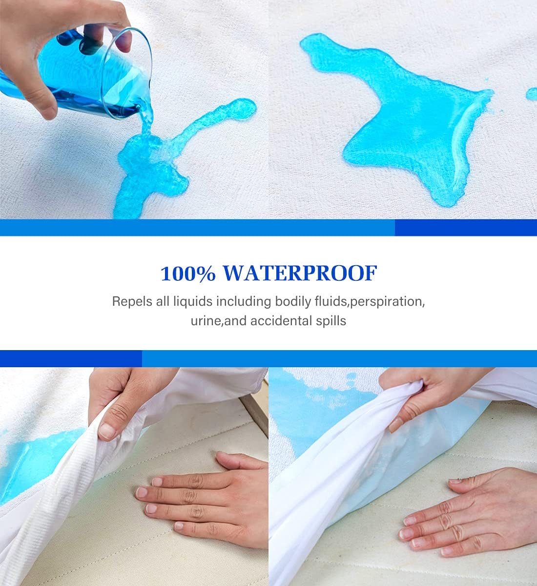 Artivestion Mattress Protector,Mattress Cover Waterproof Mattress Protector for Kids,Noiseless Soft Breathable Terry Mattress Pad for Kids Pets Adults